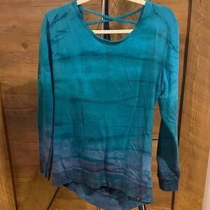 Prana Teal and Blue Long Sleeve Top
